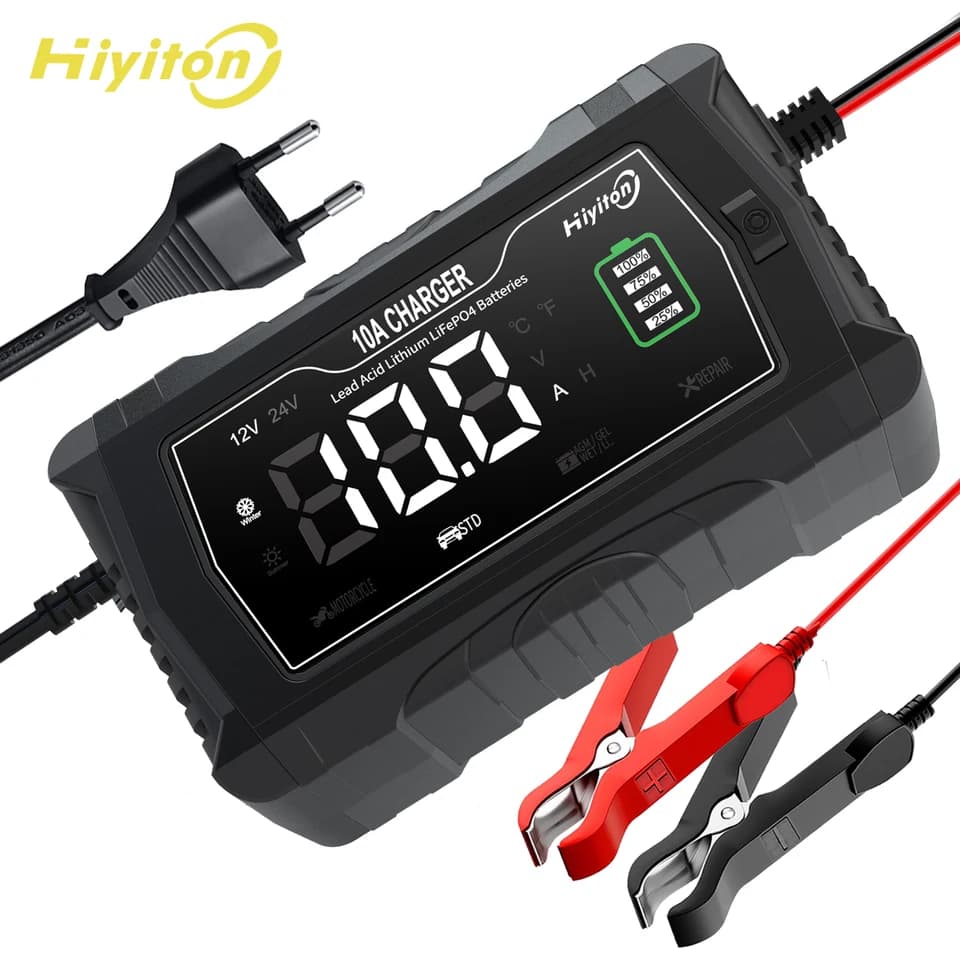Automatic Car Battery Charger | 10A 12V/24V Multi-Chemistry | LiFePO4, AGM, Gel - Thumbnail 2