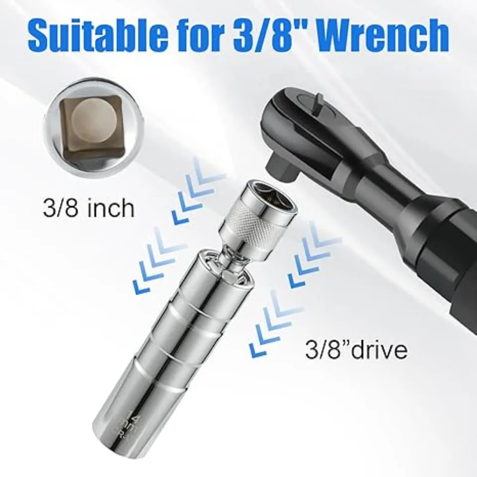Swivel Spark Plug Socket | Thin Wall 12-Point | 14mm & 16mm Sizes - Thumbnail 5