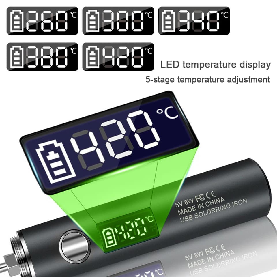 5V 8W USB Soldering Iron | Portable, Battery Powered | Repair & Welding Tool - Thumbnail 6