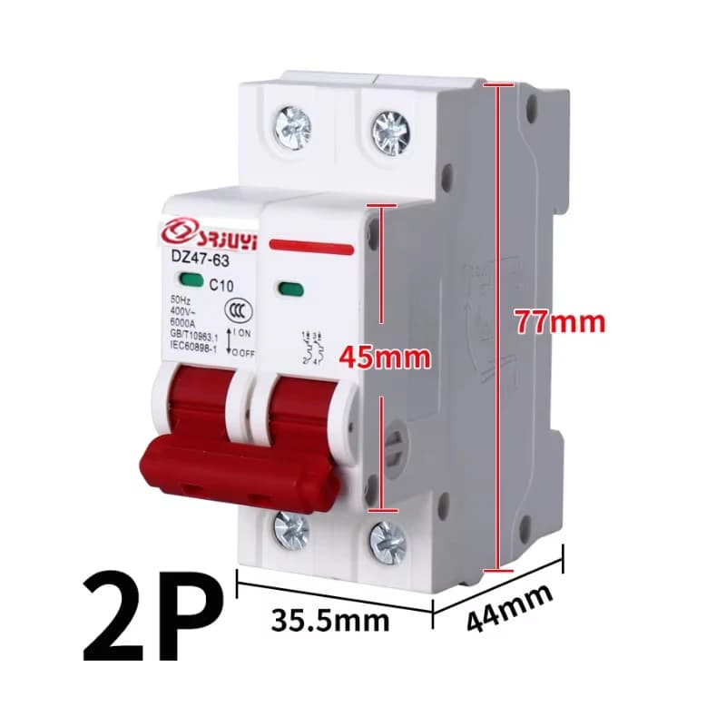 C Type Miniature Circuit Breaker | 400V 6A-63A | 35mm DIN Rail Mount - Thumbnail 4