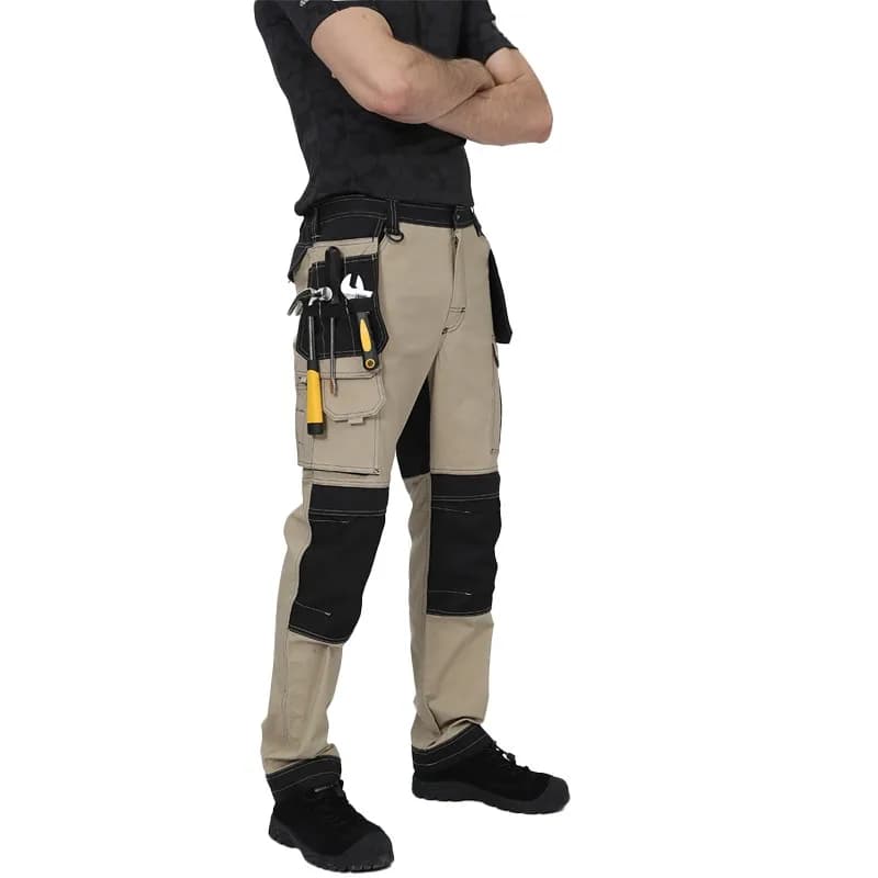 Knee Pads Work Trousers | Multi-Pocket Cargo | Men's Outdoor Workwear - Thumbnail 5