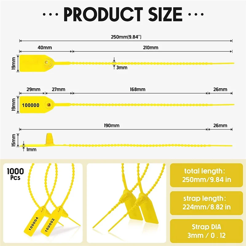 Fire Extinguisher Security Seals | Numbered Tamper Tags | Yellow Zip Ties - Thumbnail 3