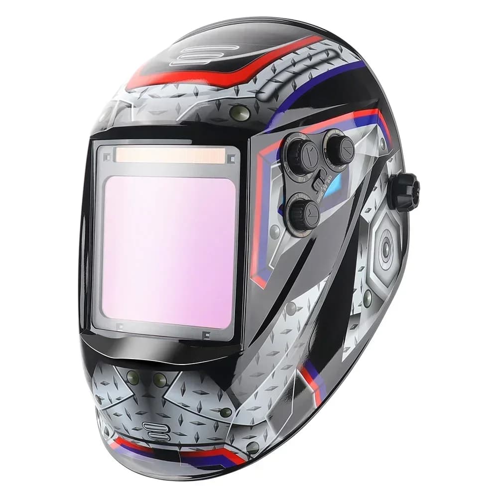 Auto-Darkening Welding Helmet | Large View Lens | Solar & Lithium Powered for TIG/MIG - Thumbnail 7
