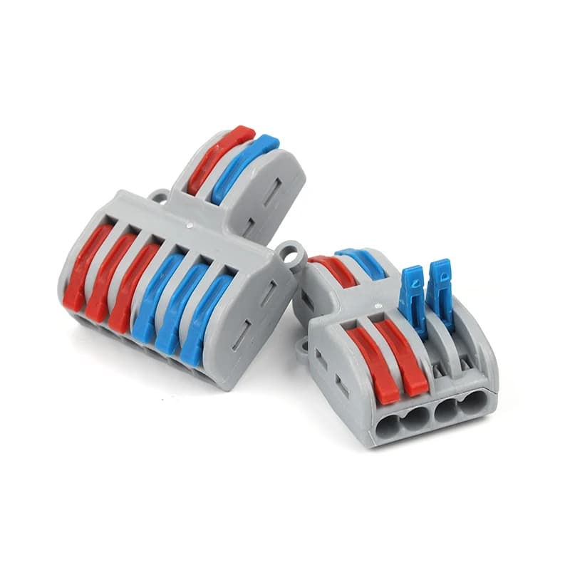 Flexible Pan Connector: two electrical wire connectors on a white background.
