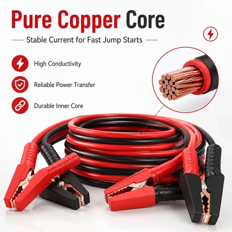 Jumper Cables for Car | 4M Pure Copper Wire | Emergency Start Kit - Thumbnail 6
