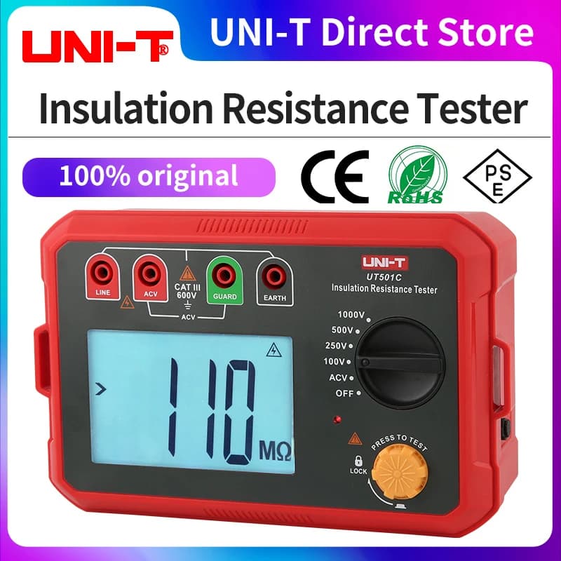 UNI-T UT501 UT502 Insulation Tester proving unit | Digital Ohmmeter | Megohmmeter Voltmeter - Thumbnail 3