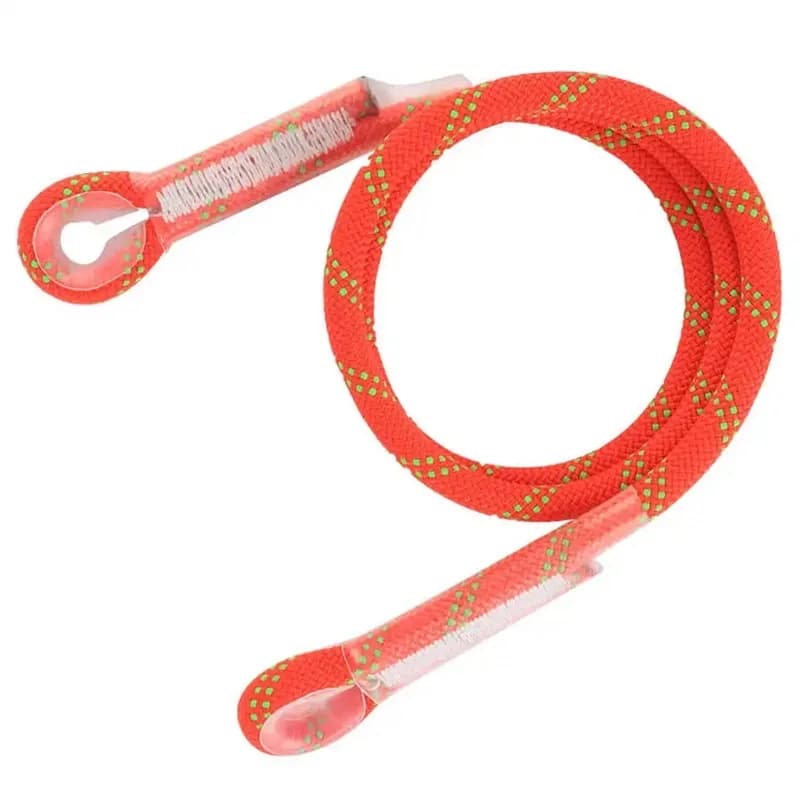Black 10.5mm static rope climbing lanyard with pre-sewn loops, rated for 20kN load in mountaineering and outdoor use.