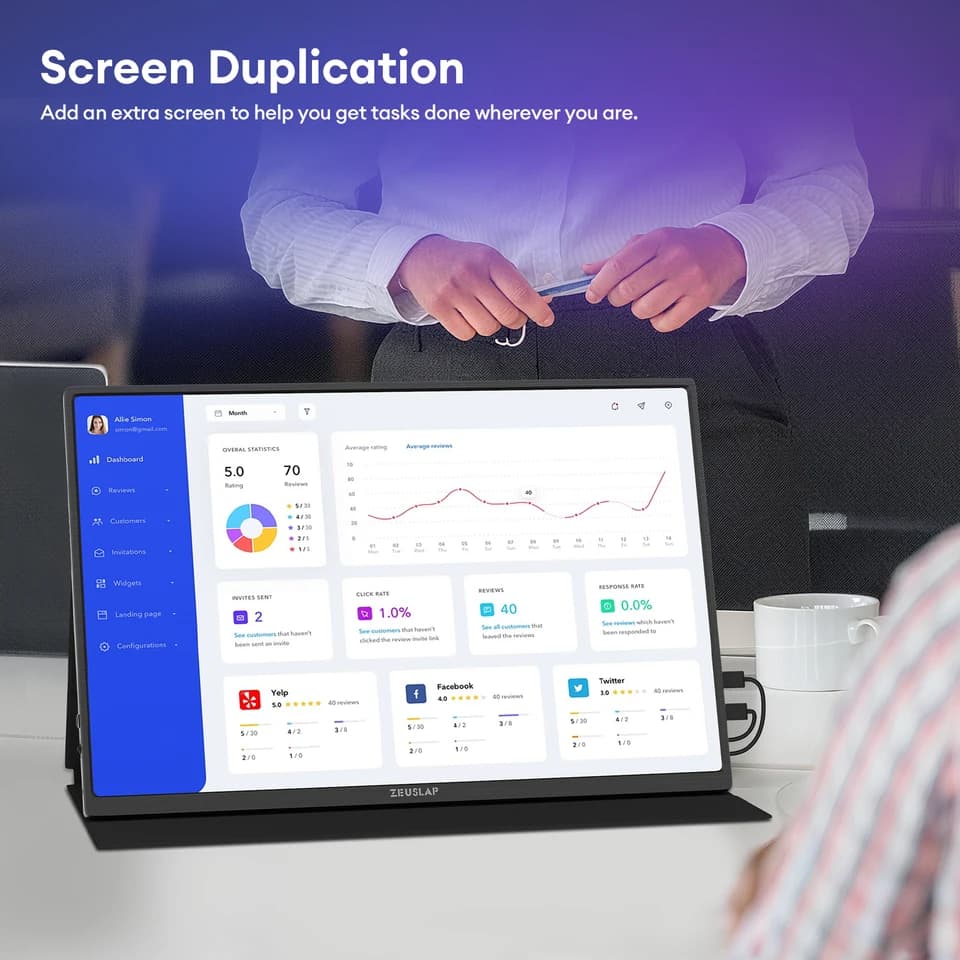 Portable Monitor 16" 2.5K 144Hz | 2560x1600 100% sRGB | Gaming & Travel Display - Thumbnail 6