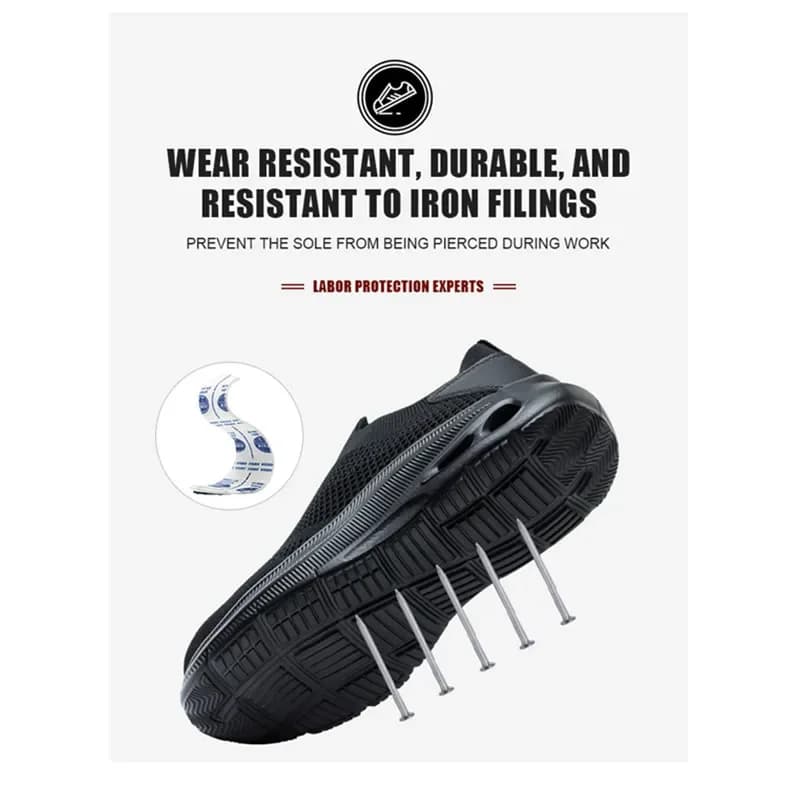 Lightweight Steel Toe Cap Boots | Breathable Safety Footwear | Anti-Slip Work Shoes - Thumbnail 4