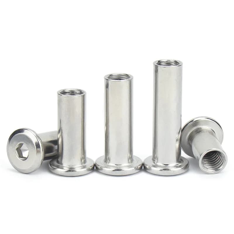 Heavy-Duty Furniture Insert Nuts | 10pcs M3-M8 Stainless Steel | Hexagon Socket Sleeve Cap Fasteners - Image 1