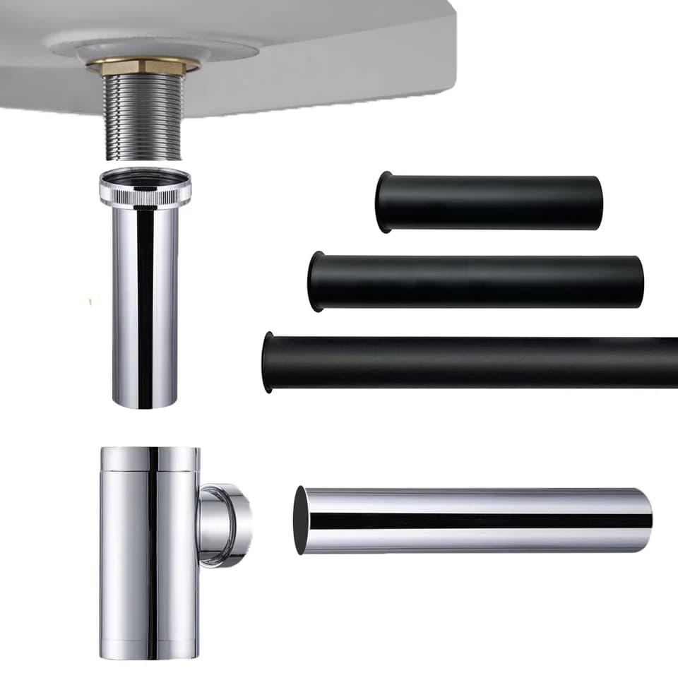 Custom Kitchen Sink Bottle Trap | Adjustable Length 10-80cm | Basin Waste Pipe Extension - Image 1