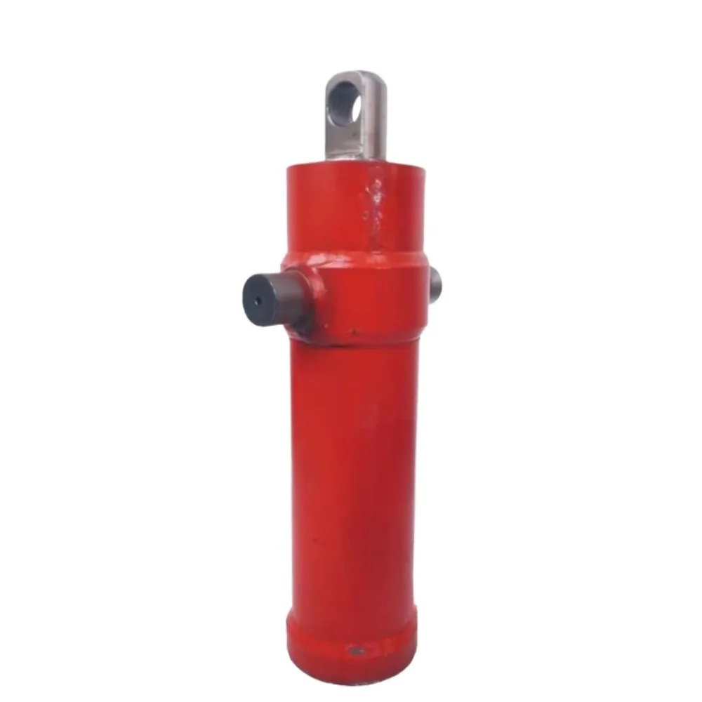 Heavy-duty multi-stage telescopic hydraulic jack cylinder for industrial lifting and positioning applications, shown fully extended.