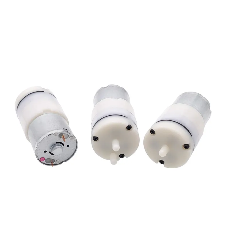 Five-piece set of miniature diaphragm pumps for vacuum and spraying applications, DC 6V-3.7V operation, creating negative pressure.