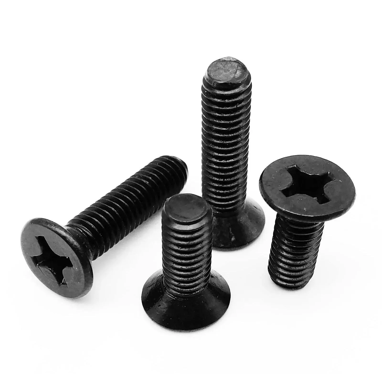 Flat Head Screws | Black Carbon Steel | 50-200pcs M1-M4 Countersunk Bolts