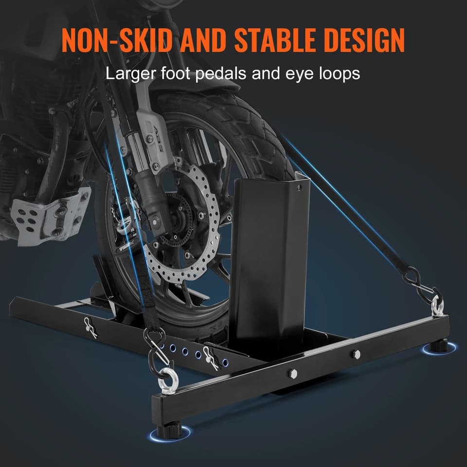 Heavy-Duty Motorcycle Wheel Chocks | 1800 lb Capacity | Adjustable Steel Stand - Thumbnail 4