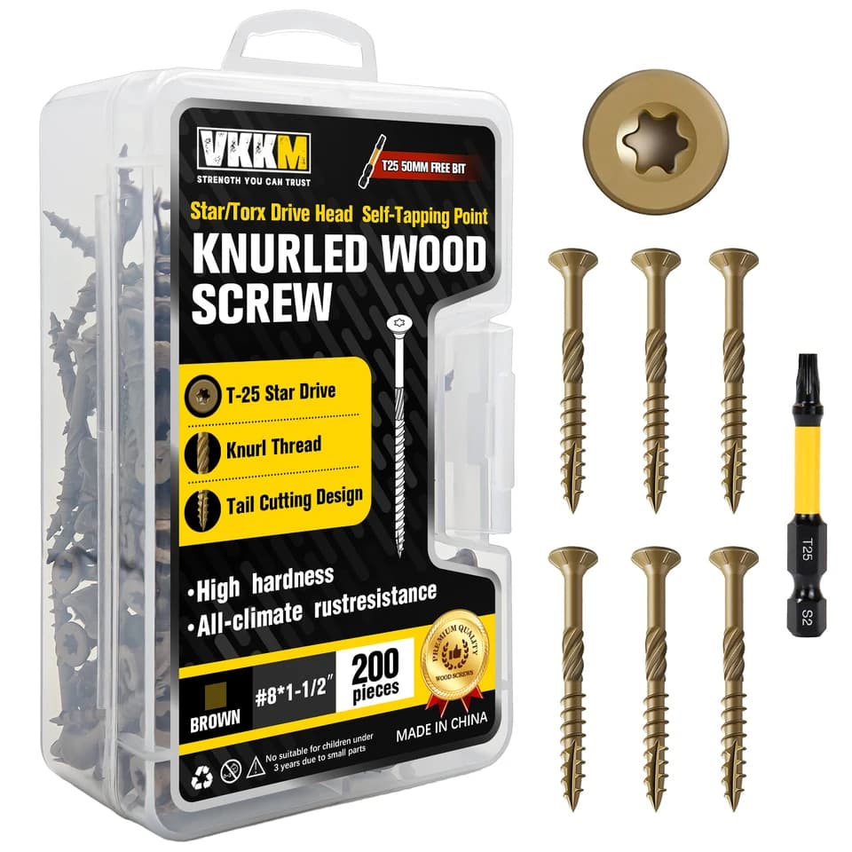 Screws 200pc | #8 x 1-1/2 T25 Star Drive | Brown Rust Resistant - Thumbnail 3