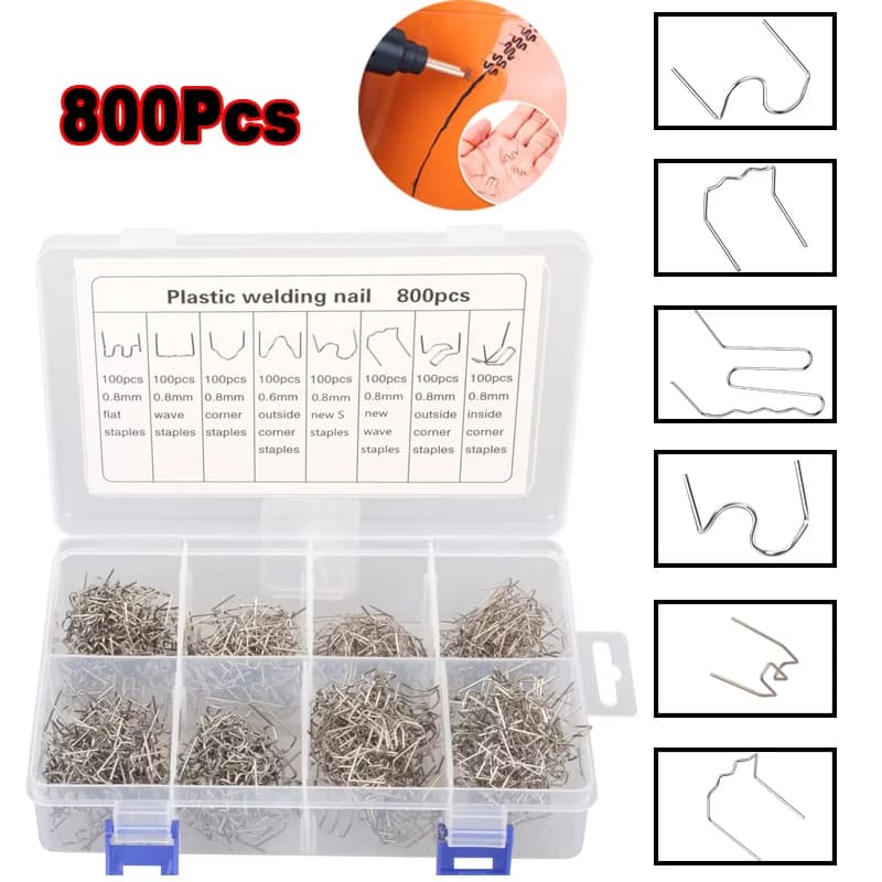 Plastic Welding Staples Kit | 0.6mm & 0.8mm Pre-Cut Waves | Auto Bumper & Trim Repair - Thumbnail 2