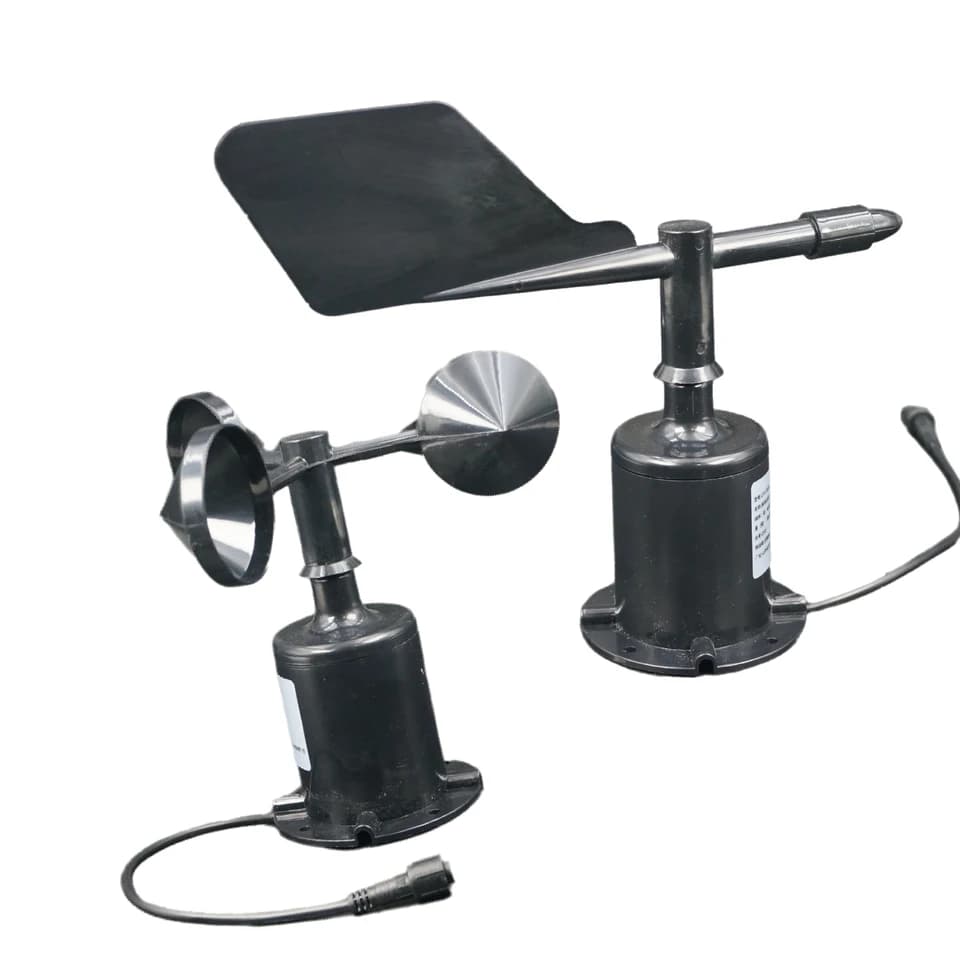 ZTS-3000 Anemometer: two wind sensors, one for direction, one for speed, on white.