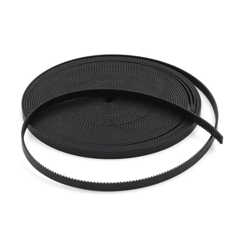 2GT Timing Belt 6/9/10/15mm, a single black timing belt coiled on a white background.