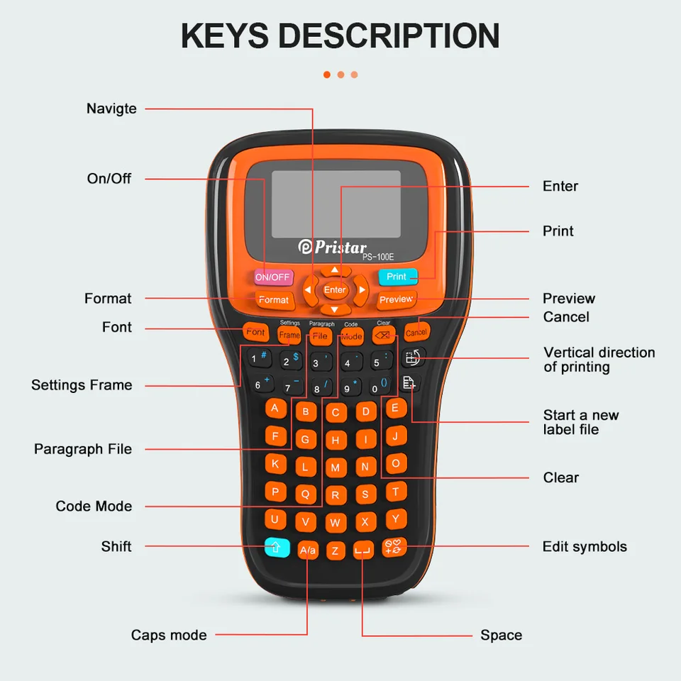 PS100E Portable Label Maker | Compatible with Brother P-Touch | For 6-12mm TZe Tape - Thumbnail 6