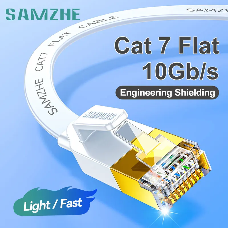 Cat 7 Ethernet Cable | 10Gbps 600MHz STP Patch Cord | Router & Laptop - Thumbnail 3