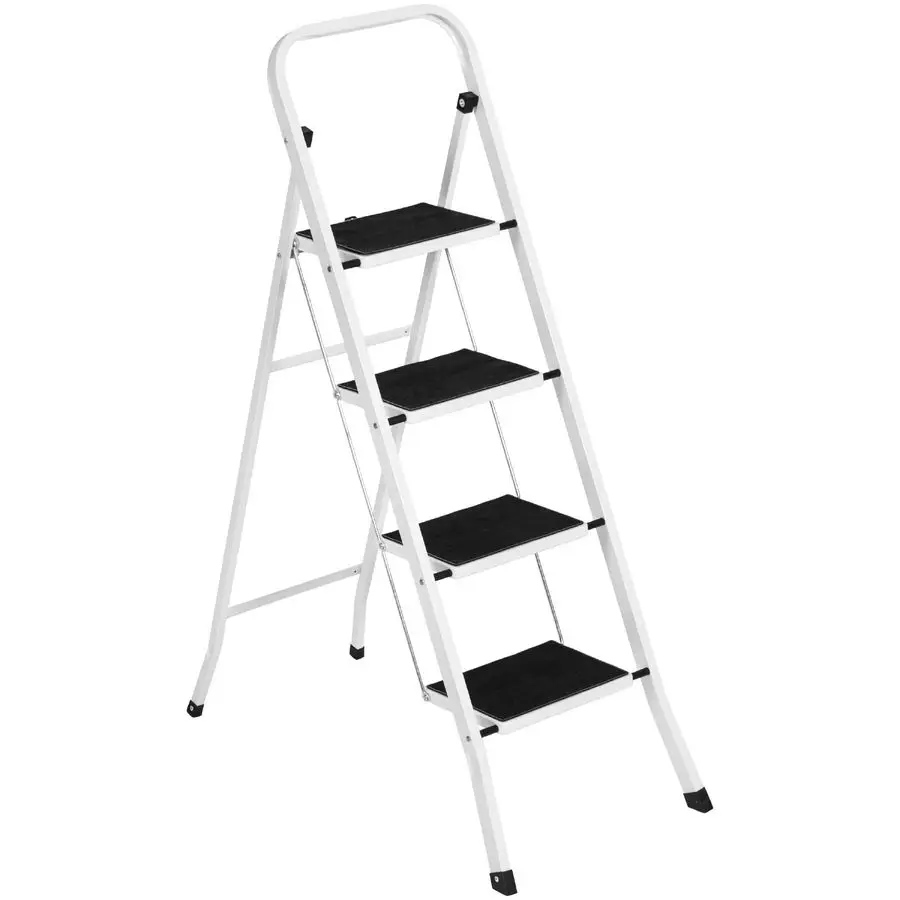 4Step Portable Folding HeavyDuty Steel Ladder w Hand Rail, W - Premium Construction & Building > Construction Tools with professional quality and features