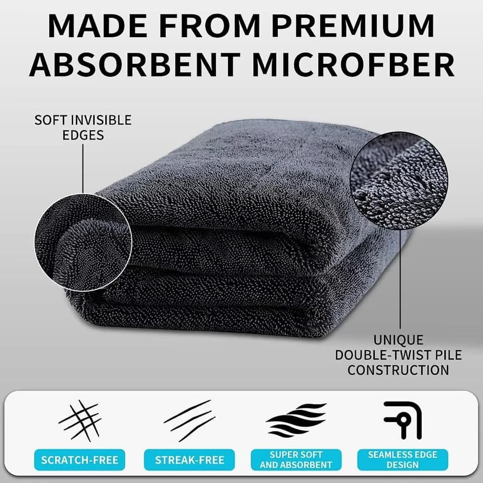 Microfiber Cloths | Ultra-Absorbent Drying & Cleaning | For Auto & Glass - Thumbnail 6