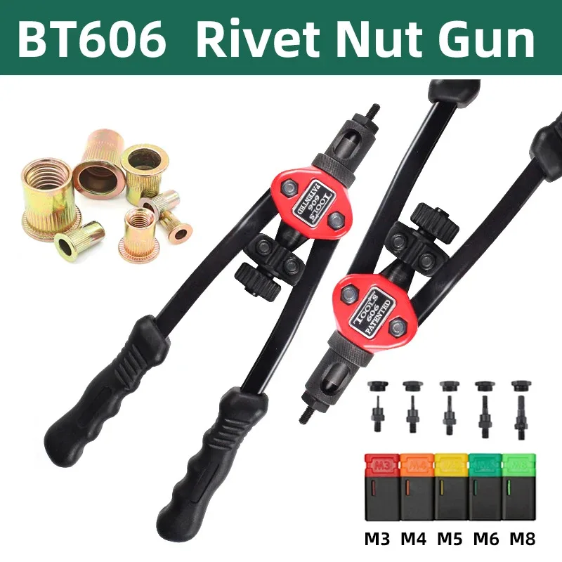 BT-606 Rivet Gun | M3-M8 Threaded Rivet Nuts | Double Handle Tool 200pc - Thumbnail 5