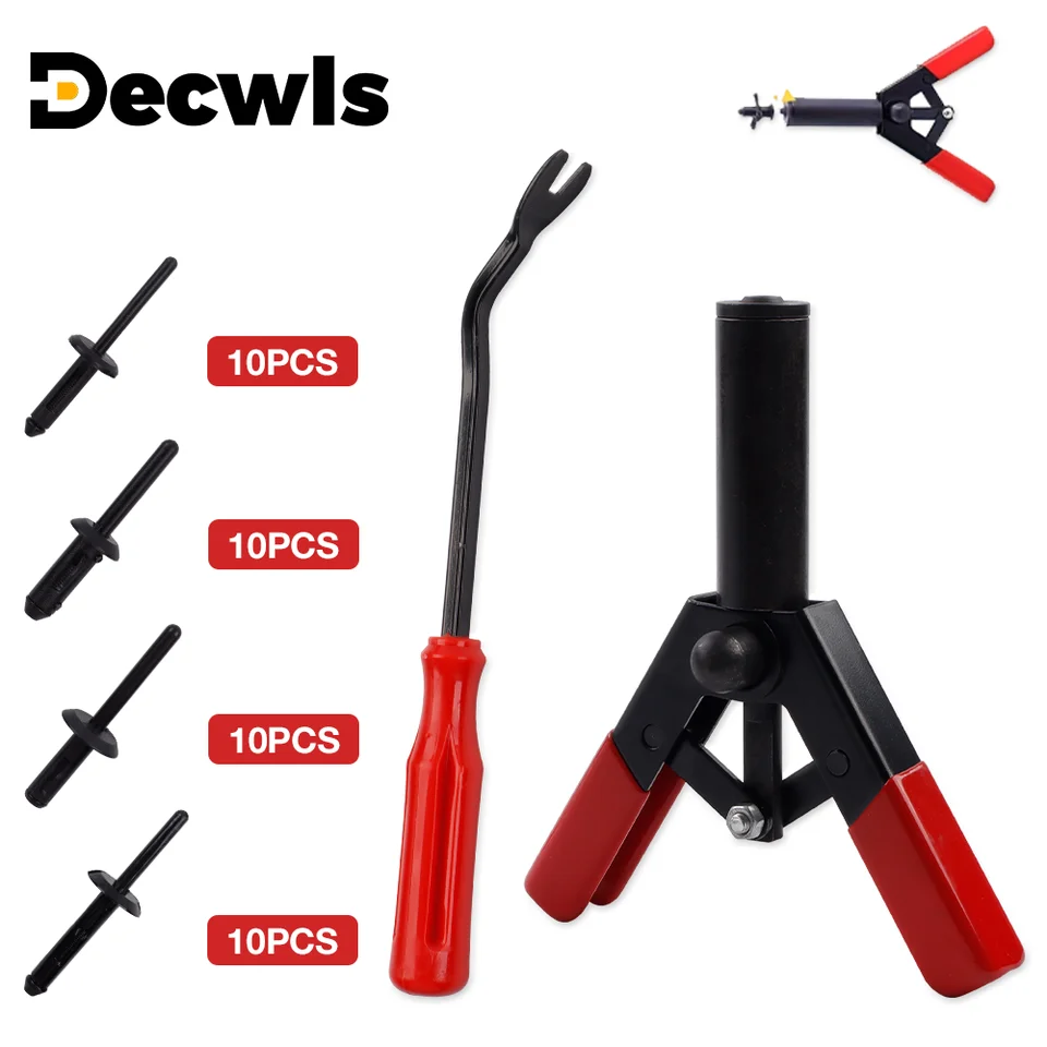 Plastic Rivet Gun Kit | Quick Manual Riveting Tool | Automotive & Panel Fastening - Thumbnail 3