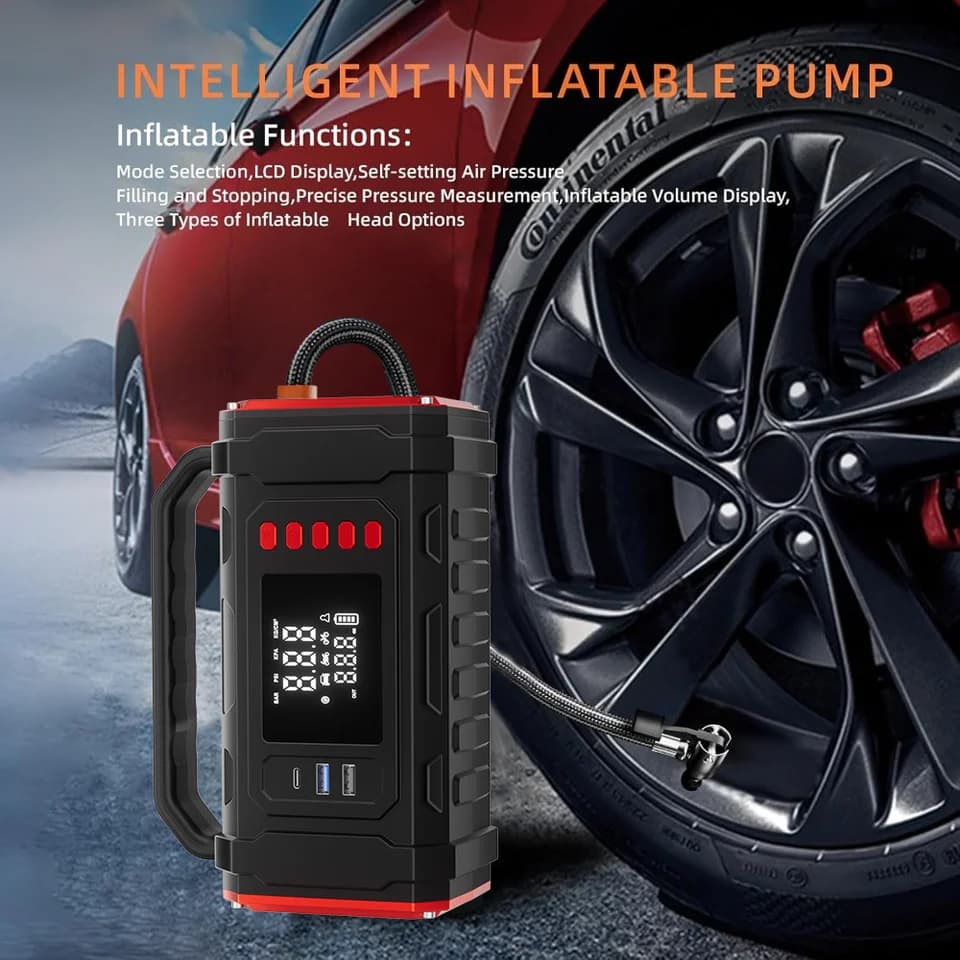 5-in-1 Jump Starter | Air Compressor & Power Bank | 12V Emergency Kit - Thumbnail 4