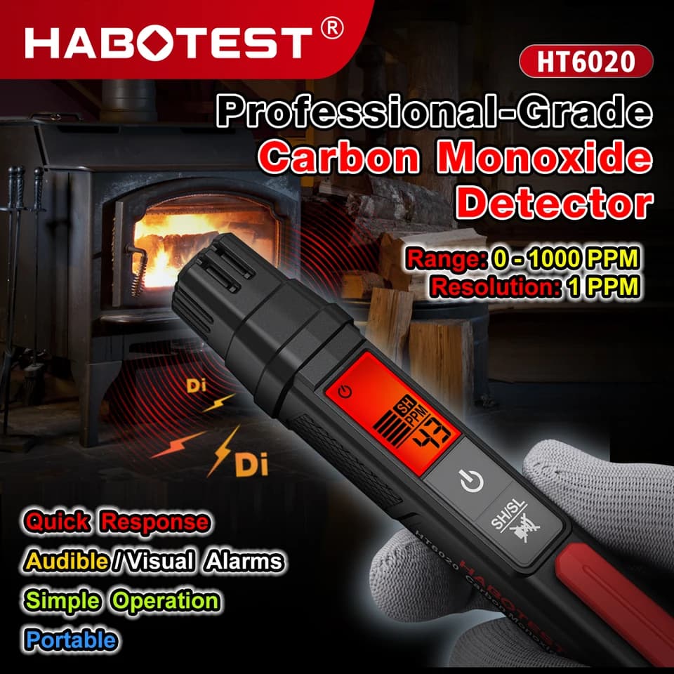 HABOTEST HT6020 Carbon Monoxide Detector | Portable CO Gas Meter | Home & Industrial Use - Thumbnail 5