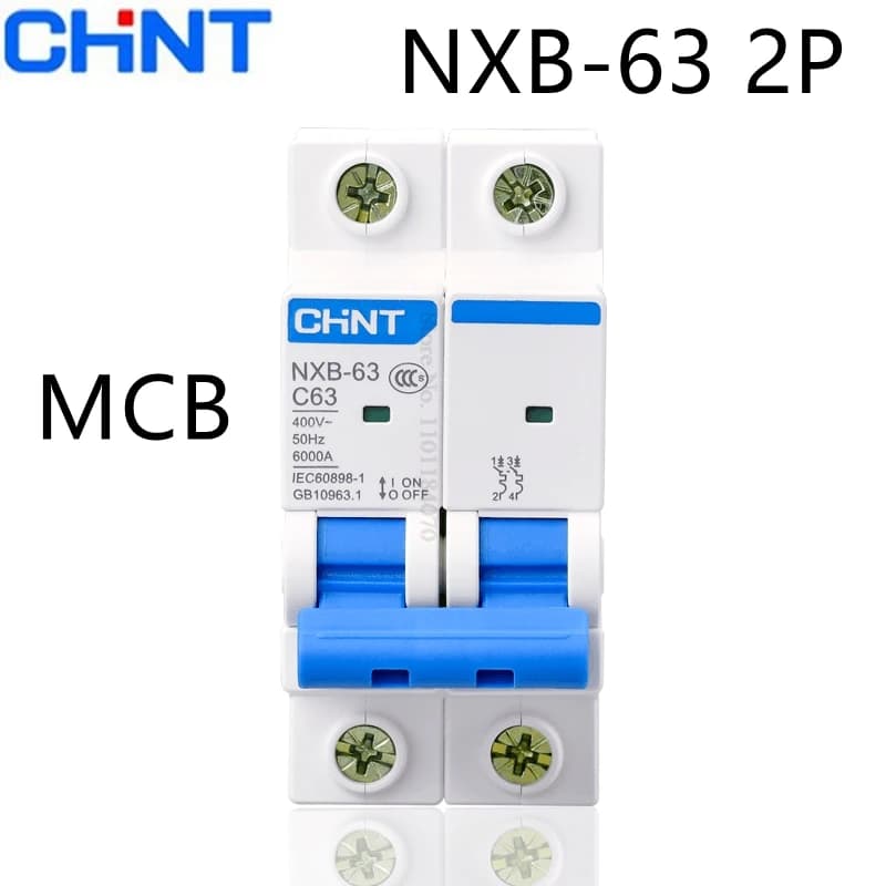 Miniature Circuit Breaker NXB-63 2P | C Curve 2-63A | DIN Rail Mount AC 230/400V - Thumbnail 2