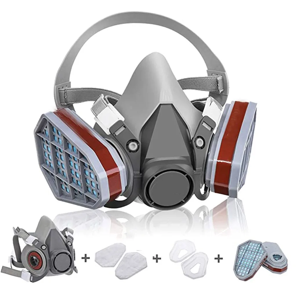 Respirator Mask with Goggles | Organic Vapor & Paint Spray Protection | Chemical Filter System - Thumbnail 2