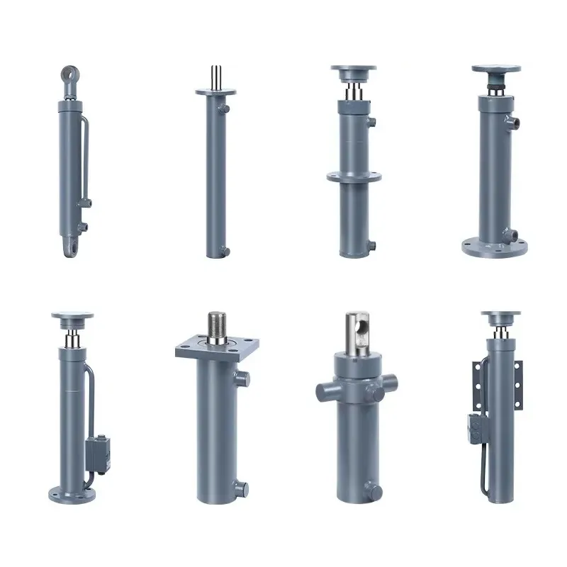 Up down Square Flange Double Direction Hydraulic Cylinder with 1 to 2 ton capacity, part of a customizable oil jack lifting station for drilling and material handling.