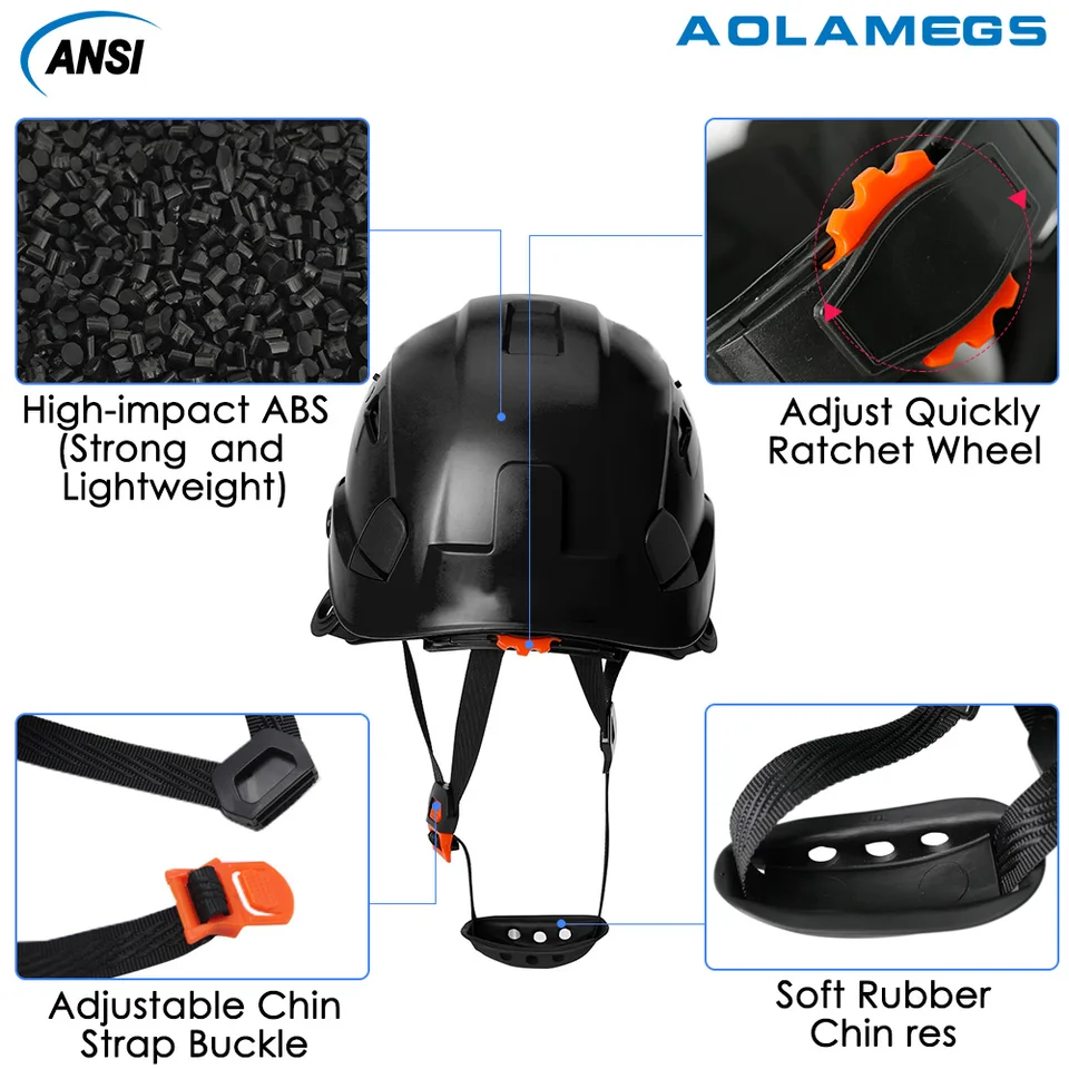Safety Construction Helmet | Double Visor Goggle | Industrial Head Protection - Thumbnail 5