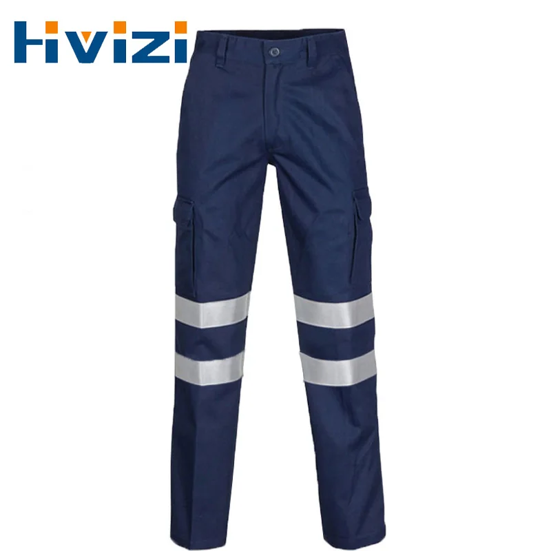 Hi Vis Trousers | Cotton Workwear with Reflective Tape | Men's Site Trousers - Thumbnail 2