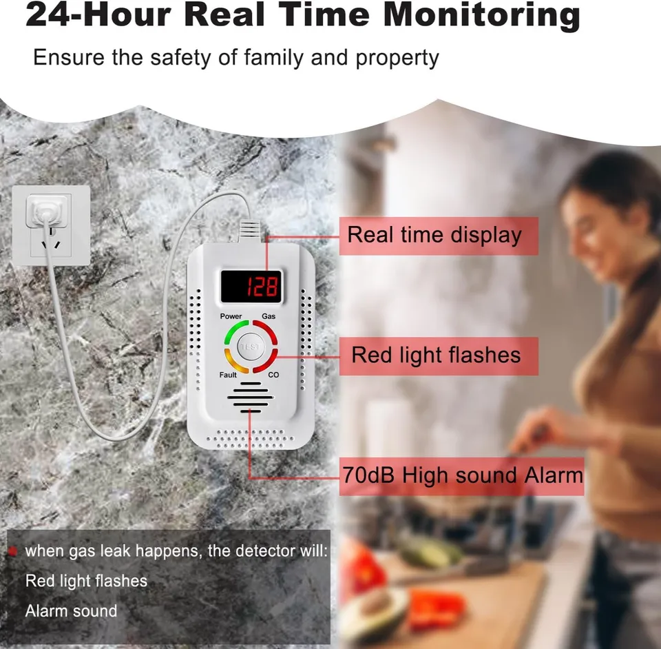 Carbon Monoxide Detector & Gas Leak Monitor | CO, LPG, Methane | Kitchen Safety - Thumbnail 6