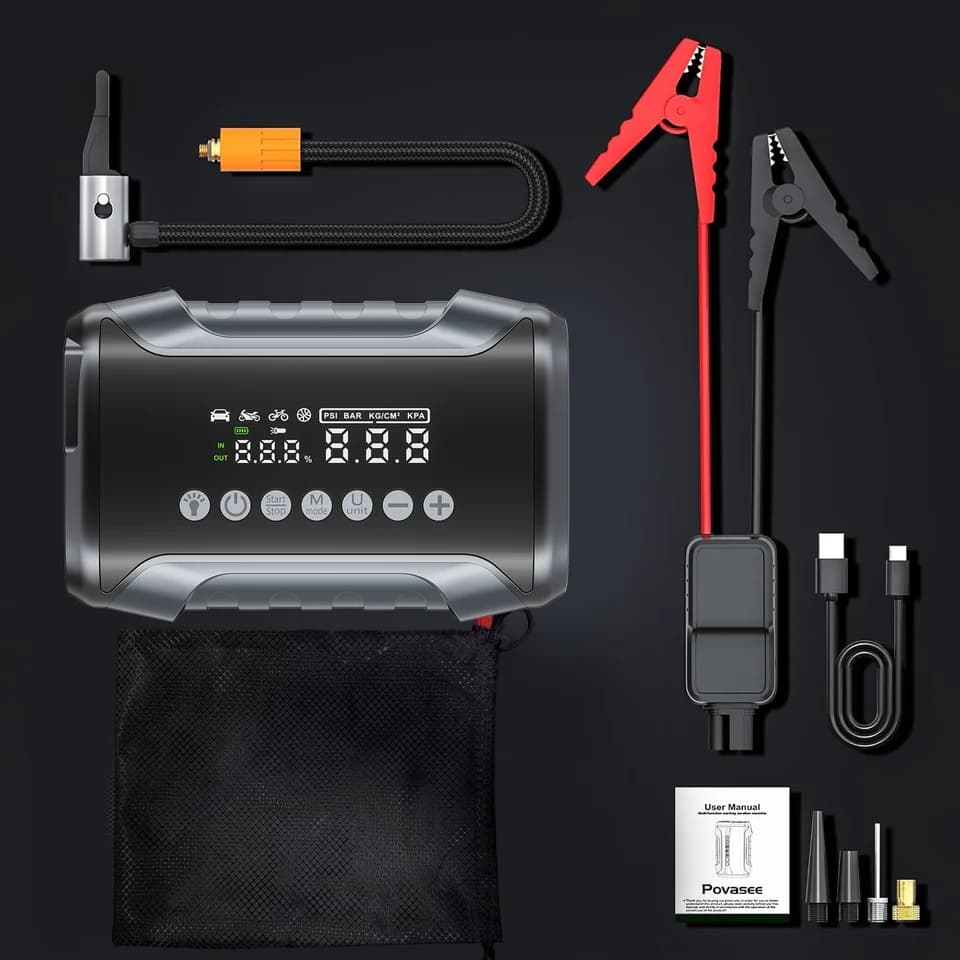 5000A Jump Starter with Air Compressor | 150PSI Tire Inflator | Power Bank - Thumbnail 6