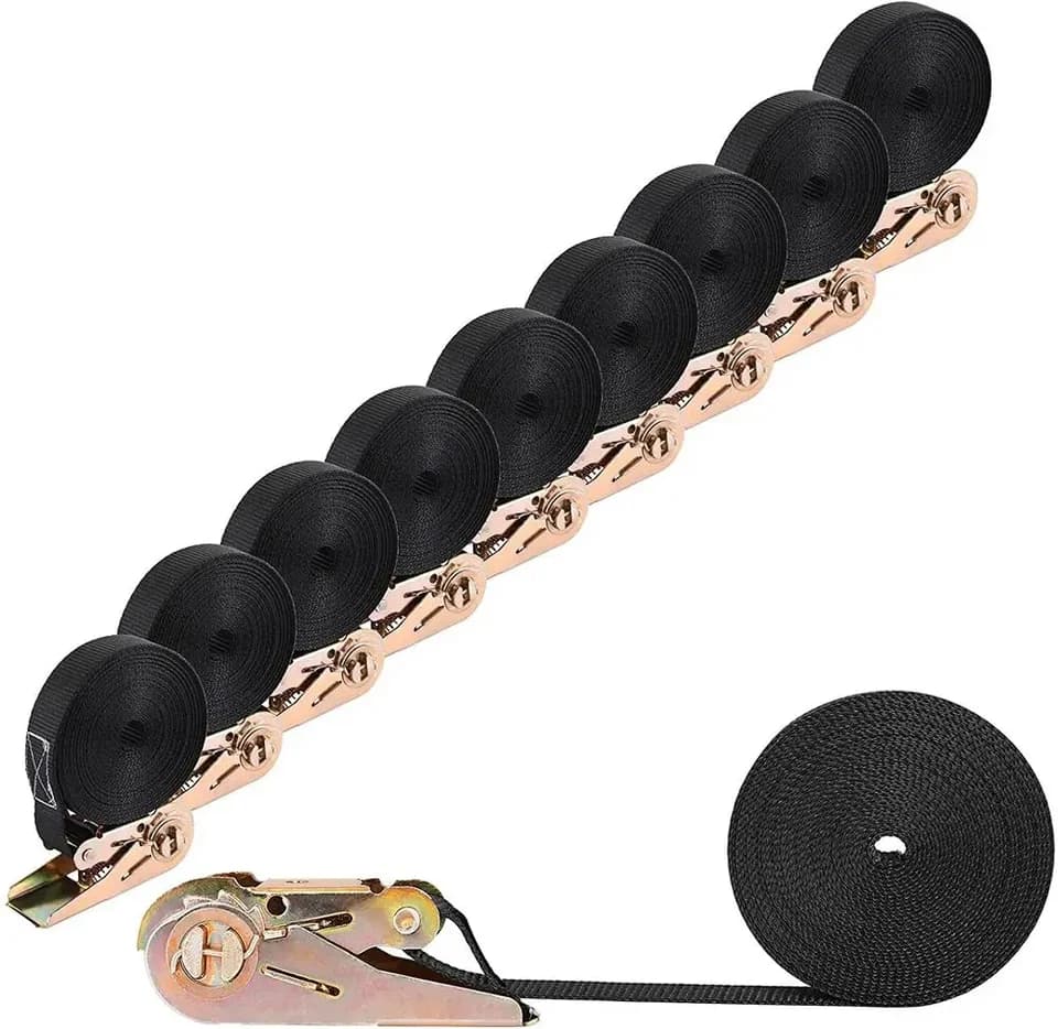 Heavy-Duty Ratchet Strap Set | 0.8T Load Capacity | 25mm x 6m Polyester - Thumbnail 2