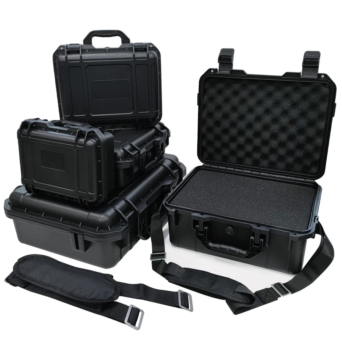 Camera Hard Case | Pre-cut Foam & Crossbody Strap | Photography Equipment Protection