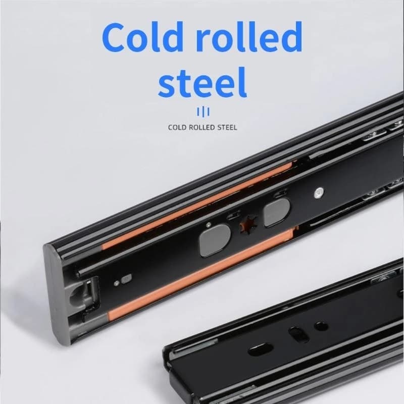 Soft close stainless steel drawer slides for smooth, quiet cabinet operation, a pair of heavy-duty drawer track rails.
