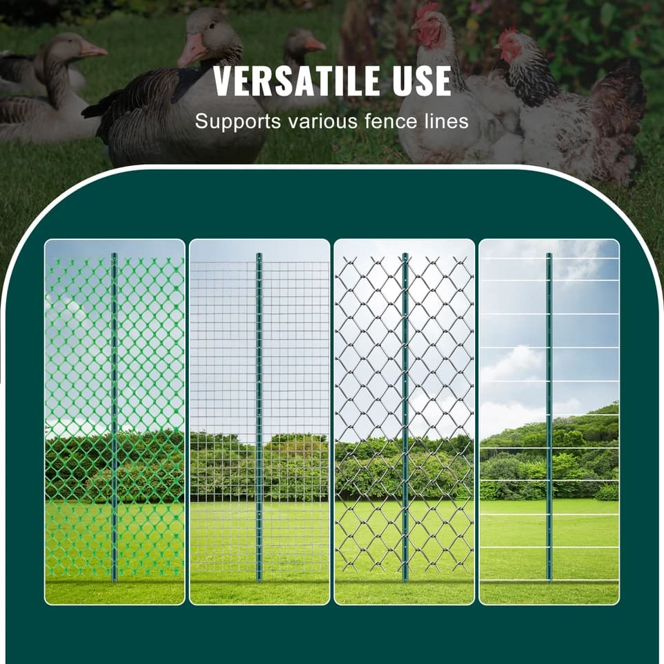 Heavy Duty Fence Post Spike | Steel T-Post for Wire Fencing | Garden & Farm Use - Thumbnail 6