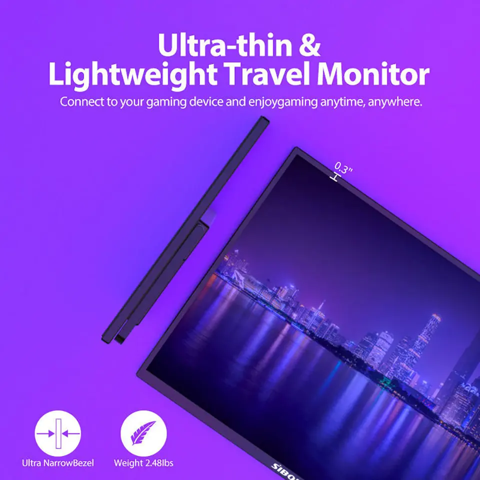 21.5" Portable Monitor | 1080P 100Hz IPS | USB-C HDMI for Wins & Mac - Thumbnail 3