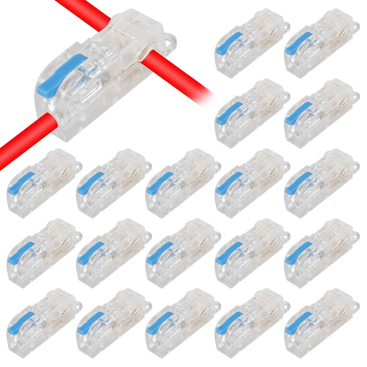 20PCS T Tap Wire Connectors with push-in lever disconnect terminals for low voltage electrical splicing and quick connections.