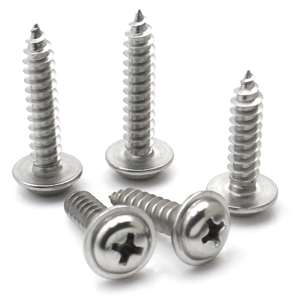 Stainless 304 Steel Phillips Pan Head Self Tapping Screw | PWA Washer Head | M1.4-M5 - Thumbnail 3