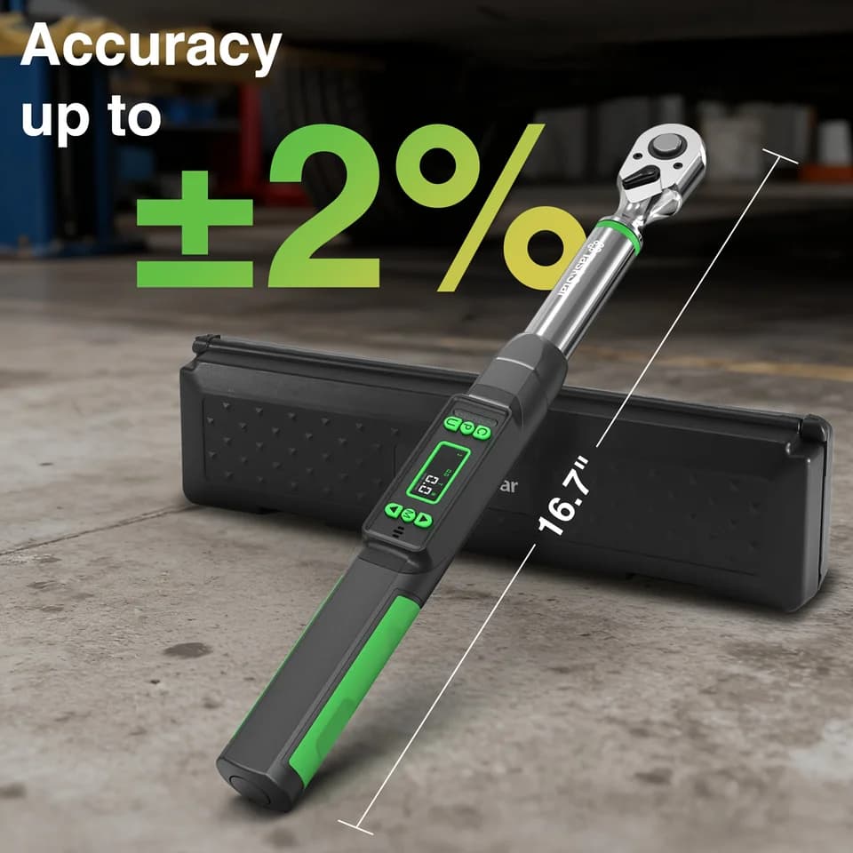 Digital Torque Wrench | 3/8" Drive, 0-220Nm | Motorcycle/Car Care - Thumbnail 4