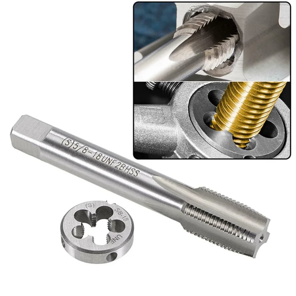 5/8-18 UNF Tap & Die Set | HSS Right Hand Threading Tool | Metalworking & CNC - Thumbnail 7
