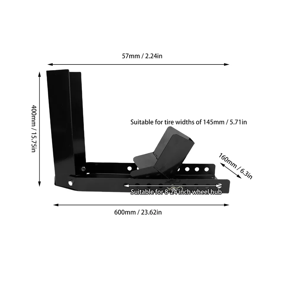 Front Wheel Chock Motorcycle | Heavy Duty 1360kg | 8-24" Wheels Trailer Stand - Thumbnail 3