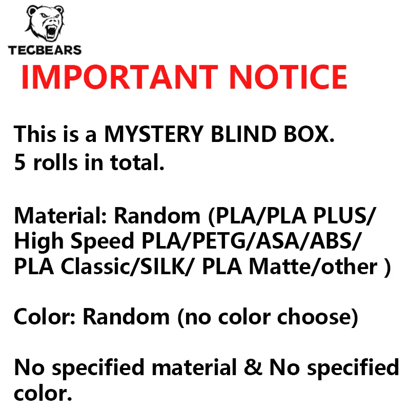 3D Printer Filament Blind Box | 5kg Random Material & Colour | Fast UK Shipping - Thumbnail 3