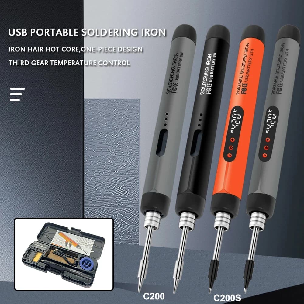 USB Soldering Iron Kit | Cordless Adjustable Temperature | 300-450℃ Smart Tool - Thumbnail 2